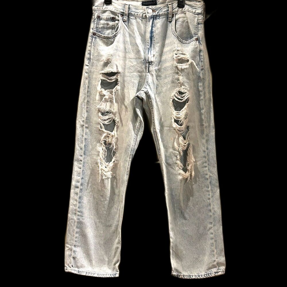 Aeropostale Vintage Distressed Acid Washed Baggy Jeans - Size 14